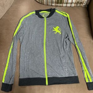 Express Grey/Neon Green Zip Up size small